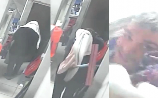 Entró a robar una panadería y usó una toalla y un secador para evitar ser captado por una cámara