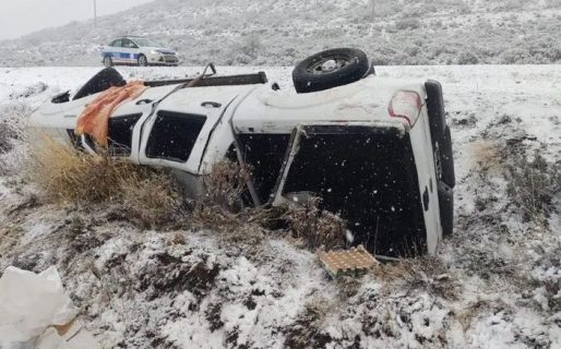 Vuelco de camioneta en Ruta 26