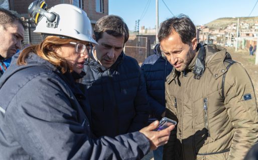 El intendente supervisó las tareas de construcción de una importante red cloacal en San Cayetano