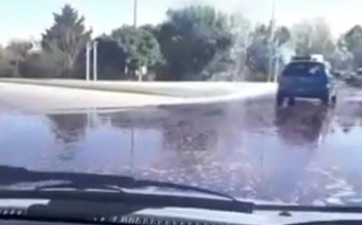 Siguen las malas: volcó un camión que llevaba 25 mil litros de vino