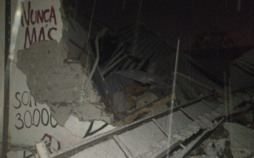 Se derrumbó el Gimnasio Municipal de El Hoyo