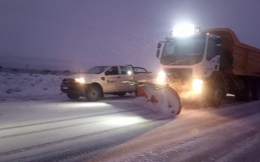 Nieve: Solicitan precaución a los automovilistas que circulen por Ruta 3 y 26
