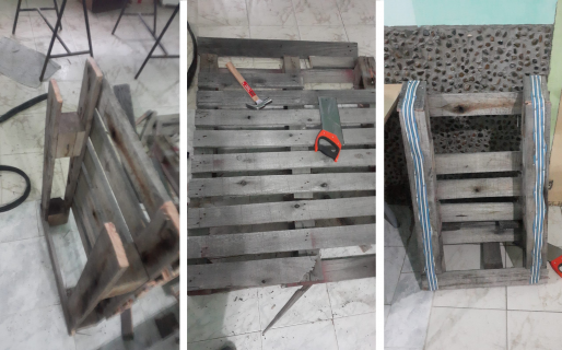 En la Comisaría Laprida ayudan a construir trineos para los más chicos