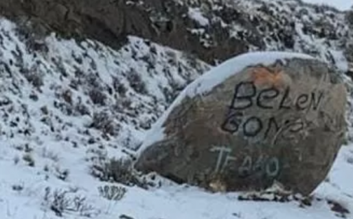 Un turista pintó una roca movida por el Glaciar Perito Moreno de gran valor científico