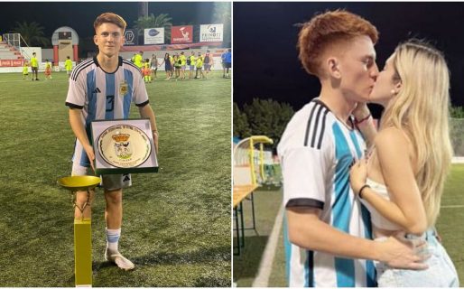 Valentín Barco fue elegido el mejor jugador del torneo de L’Alcudia y tuvo un festejo romántico con su novia
