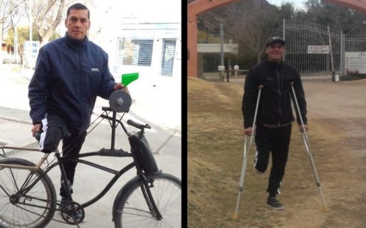 Perdió una pierna y se las rebusca en la calle para alimentar a 6 hijos