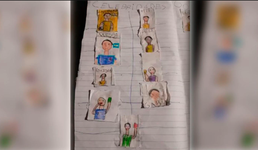 Un nene de 8 años dibujó su propio álbum del mundial por no poder comprarlo