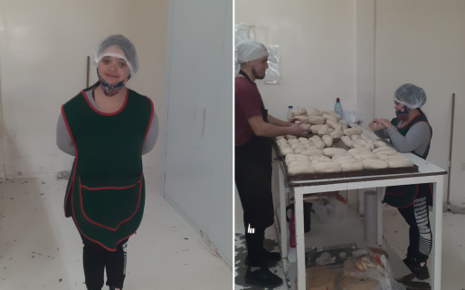 Inclusión: Una joven con síndrome de Down realiza sus pasantías en la fábrica de Don Carlos