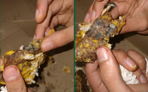 La hamburguesa le vino con un tornillo adentro: “La verdad no sé qué decirte”