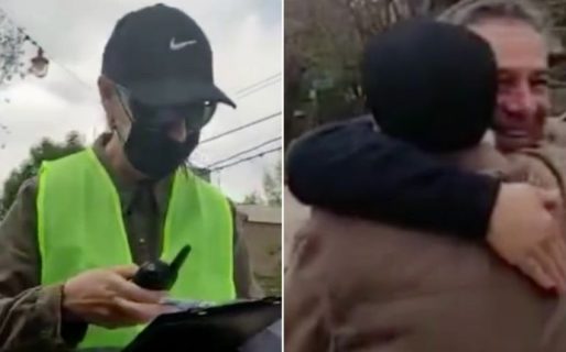 Llevaba años sin ver a su papá e inventó un operativo de tránsito para sorprenderlo