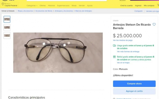 El hot sale del horror: venden los lentes de Barreda a 25 millones de pesos