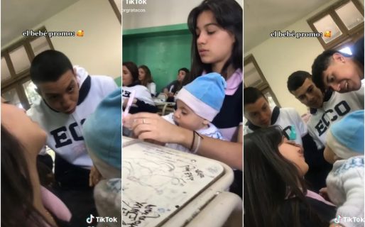 Está por recibirse, no tenía con quién dejar a su bebé y lo llevó al colegio: “No es fácil”