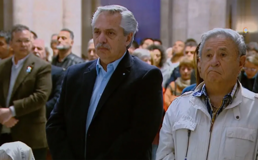Alberto Fernández participó de una misa por el ataque a Cristina en la Basílica de Luján