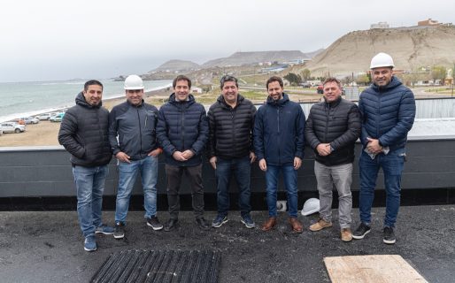 Luque recorrió la obra en construcción de la Mutual UOCRA