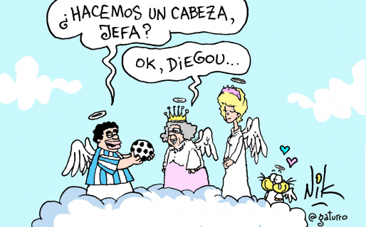 ¿Maradona diciéndole ‘jefa’ a Isabel II? Nik lo hizo realidad