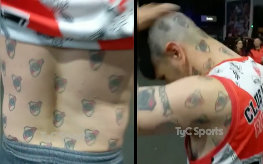 Se tatuó el escudo de River 257 veces