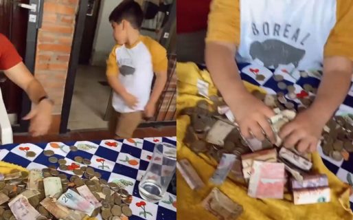 Un nene ahorró durante años y se desilusionó al abrir su alcancía: “Tenía para 12 paquetes de figuritas”