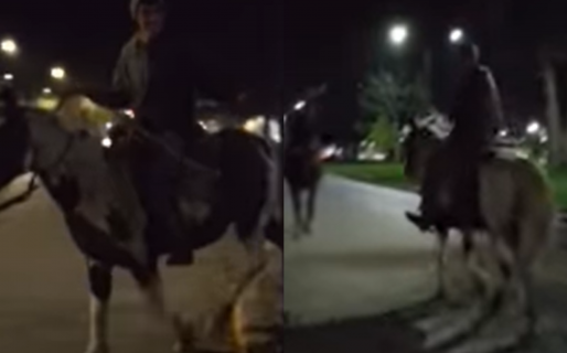 Gauchos vigilan el Centro de El Bolsón ante posibles disturbios por parte de los mapuches