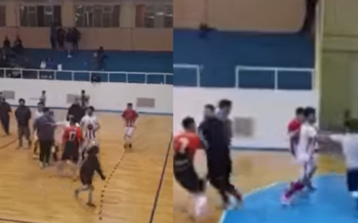 Un partido de futsal terminó a los empujones y a las piñas