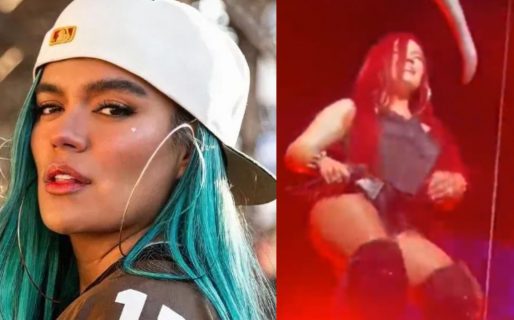 Karol G perdió la pollera en pleno show y los fans viralizaron el accidente