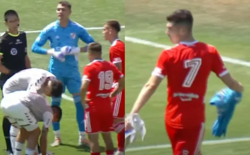 Como si fuera Enzo Pérez: un delantero de la reserva de River debió ir al arco