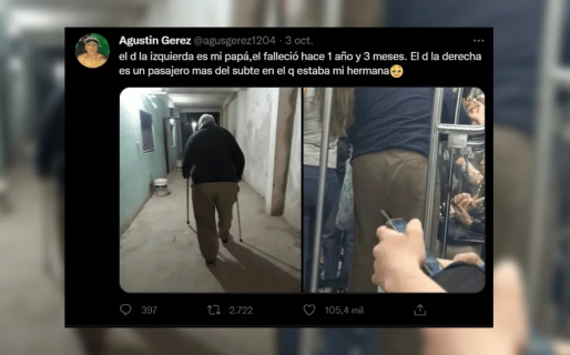 Vio a su “papá” muerto en el subte, lo subió a sus redes y desató un emotivo hilo de anécdotas: “Una sensación terrible”