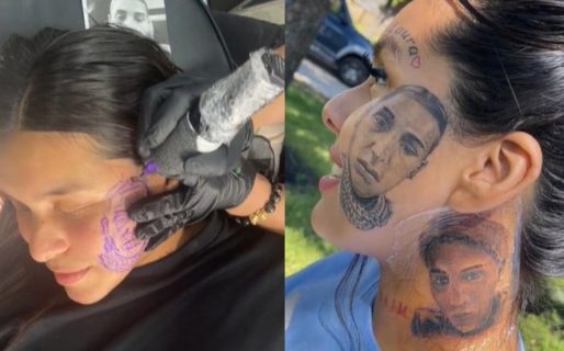 Increíble: luego de perdonarle una infidelidad, se tatuó su imagen en la cara
