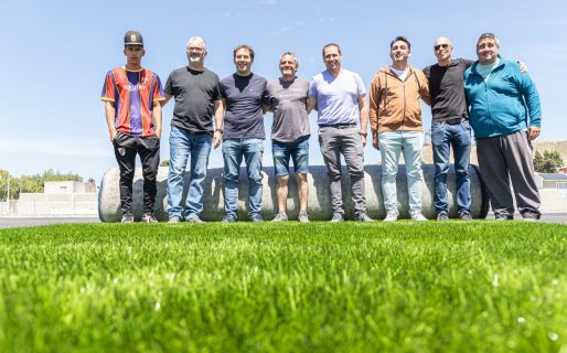 Comenzó la colocación de césped sintético en la cancha de Tiro Federal