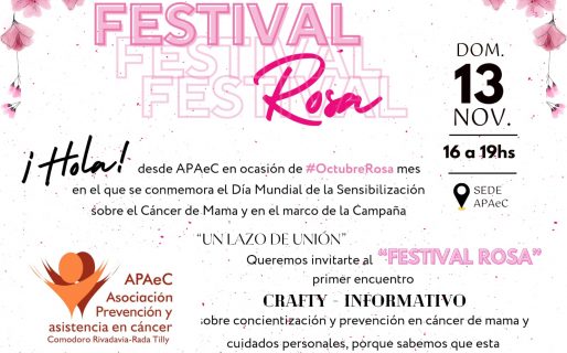 Se realizará un “Festival Rosa” para la concientización y prevención en cáncer de mama