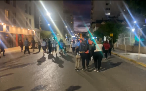 Alrededor de 50 hinchas de Racing festejaron en el centro de Comodoro
