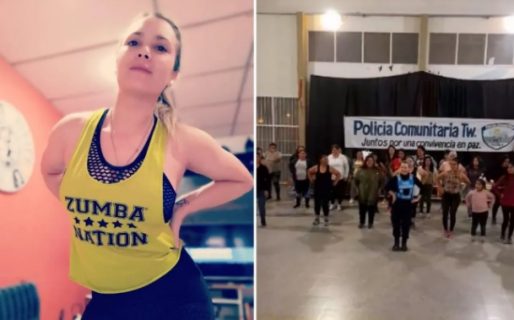 Leyla, la mujer policía que decidió “custodiar” una escuela dando clases de zumba
