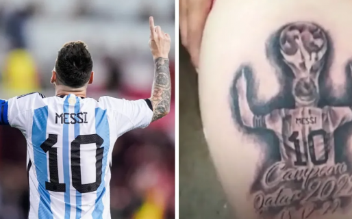 Se tatuó a Lionel Messi campeón del mundo y en las redes lo destrozaron: “Anulo mufa”