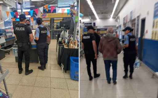 Conmovedor gesto: dos agentes ayudaron a un abuelo a pagar sus compras y lo acercaron a su casa