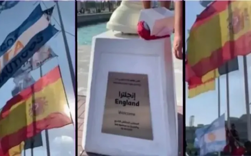 Hinchas argentinos descolgaron la bandera inglesa e izaron una de Malvinas