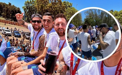 ¿Se armó ese? El polémico video de Otamendi durante los festejos