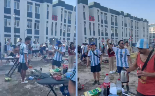 Videos: Argentinos en Doha hacen asados en la previa del partido