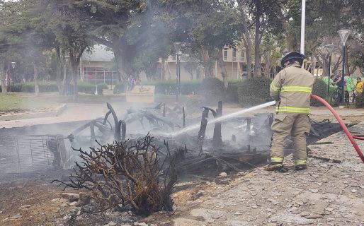 Incendiaron un punto verde de residuos en el centro de Comodoro
