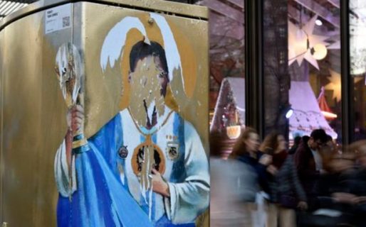 Destrozaron un mural de Lionel Messi en Barcelona