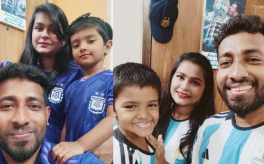 Nació en Bangladesh, heredó de su abuelo el fanatismo por Argentina y a su hija le puso de nombre “Albiceleste”