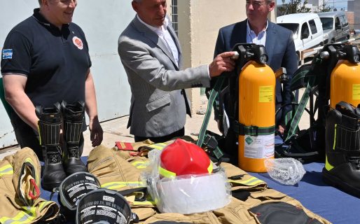 Arcioni presentó la Brigada de Intervención de la Subsecretaría de Protección Civil y Gestión de Riesgo