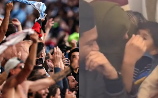 Los hinchas argentinos cantaron una canción de cuna para calmar a un nene en el subte de Qatar