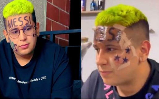 Habló el influencer que se tatuó el nombre de Messi en la frente: “Me arrepiento”