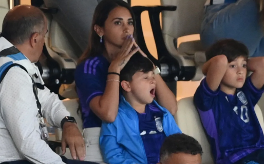 Mateo Messi se quedó dormido en los penales y la reacción de Antonela Roccuzzo se volvió viral