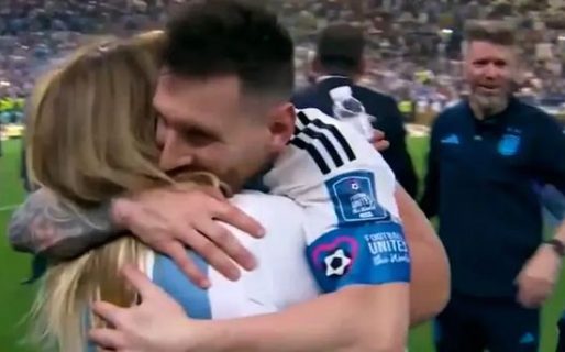 Quién es Antonia Farías, la mujer que se abrazó con Messi en el festejo