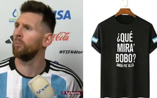 Una marca lanzó remeras con la frase de Messi “¿Qué mira’ bobo?”, agotó stock y ahora las revenden a $25.000