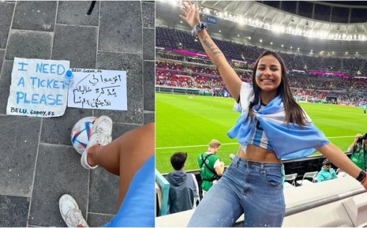 Es salteña y pasa la gorra en Qatar para poder pagarse una entrada para la final: “Como una vez por día”