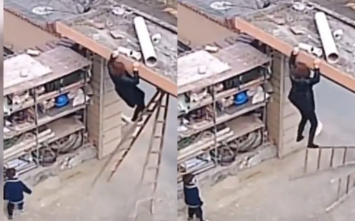 Se le cayó la escalera mientras trabajaba y su hijo tomó una decisión de vida o muerte