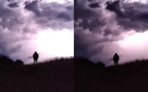 Terror en pleno viaje: captó una misteriosa figura en plena tormenta