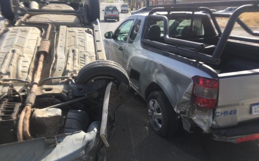 Choque y vuelco sin heridos en Comodoro