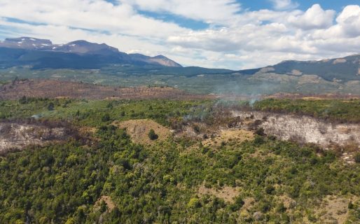Continúa el trabajo de los brigadistas en el incendio cercano al Parque Nacional “Los Alerces”